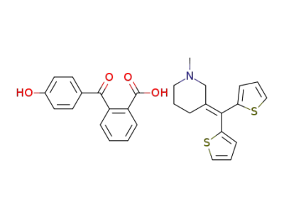 o-(p-hydroxybenzoyl)benzoic acid, compound with 3-(di-2-thienylmethylene)-1-methylpiperidine (1:1)